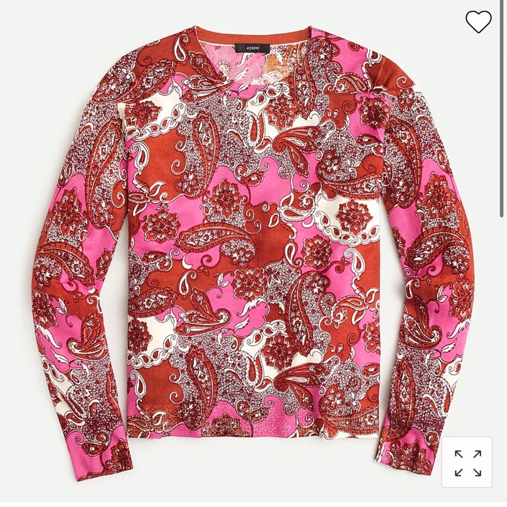 NWT J.Crew Margot sweater in vintage paisley
